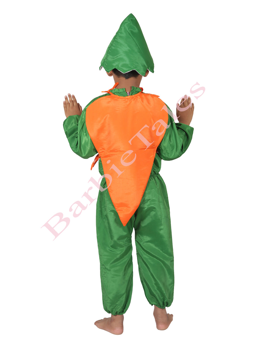 Carrot Vegetable Kids Fancy Dress Costume-RED/ORANGE