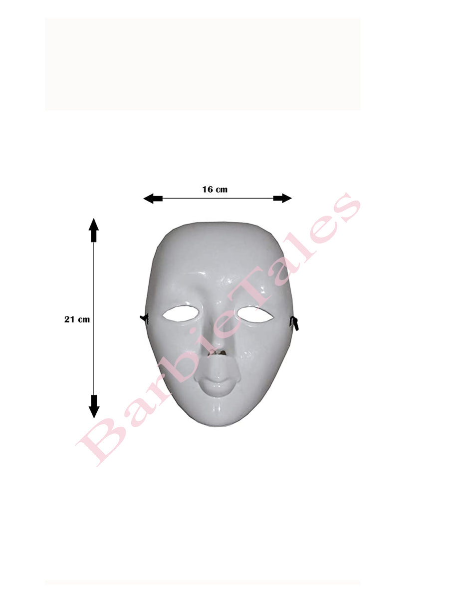 Mono Play  Mime Mask Adult and Kids -White -5 Pc SET