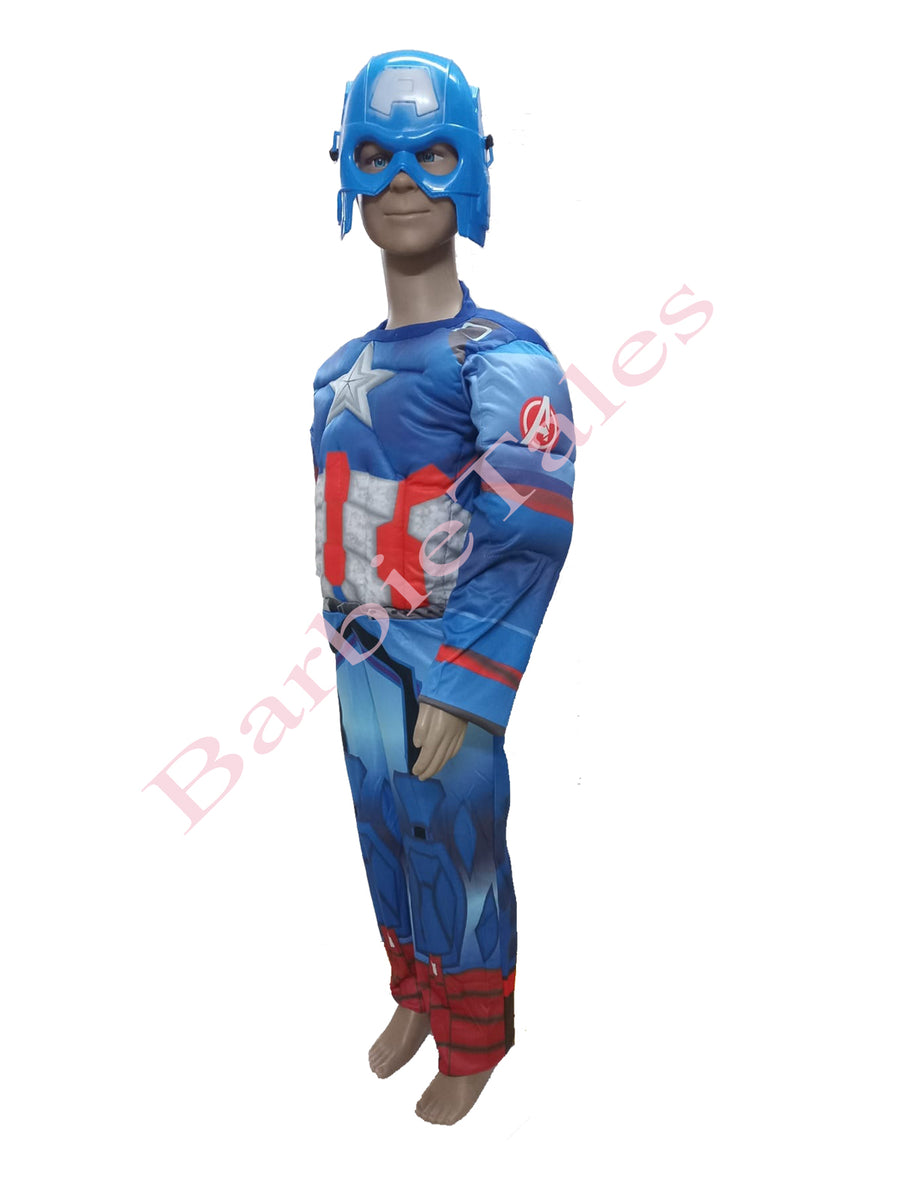 Captain America Avengers Kids Fancy Dress Costume - Muscular