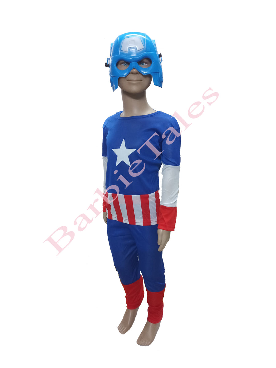 Captain America Avengers Kids Fancy Dress Costume - Standard