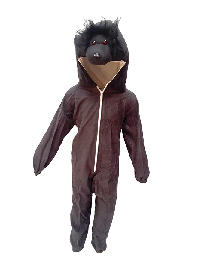 Chimpanzee Gorilla Black Monkey Animal Kids Fancy Dress Costume