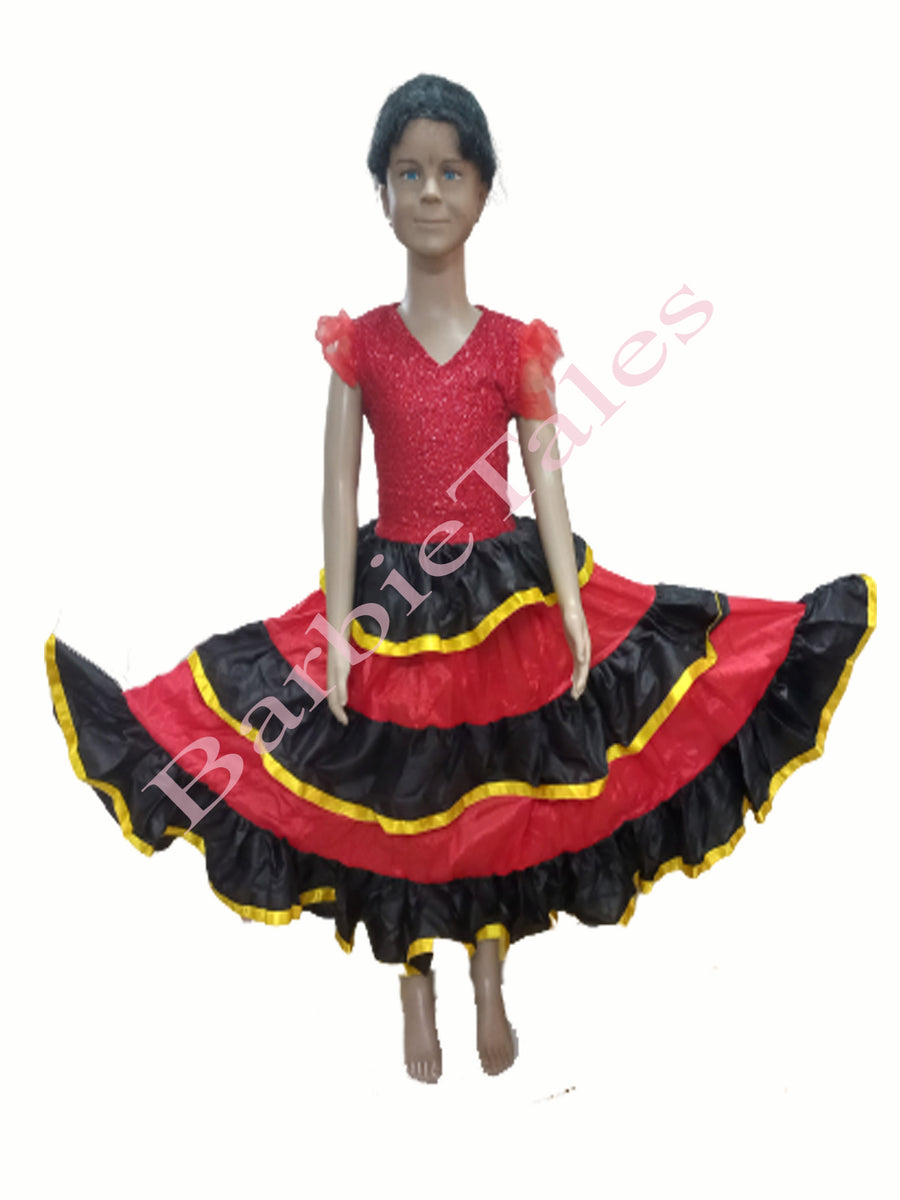 Flamingo Salsa Spanish Senorita  Girl Fancy Dress