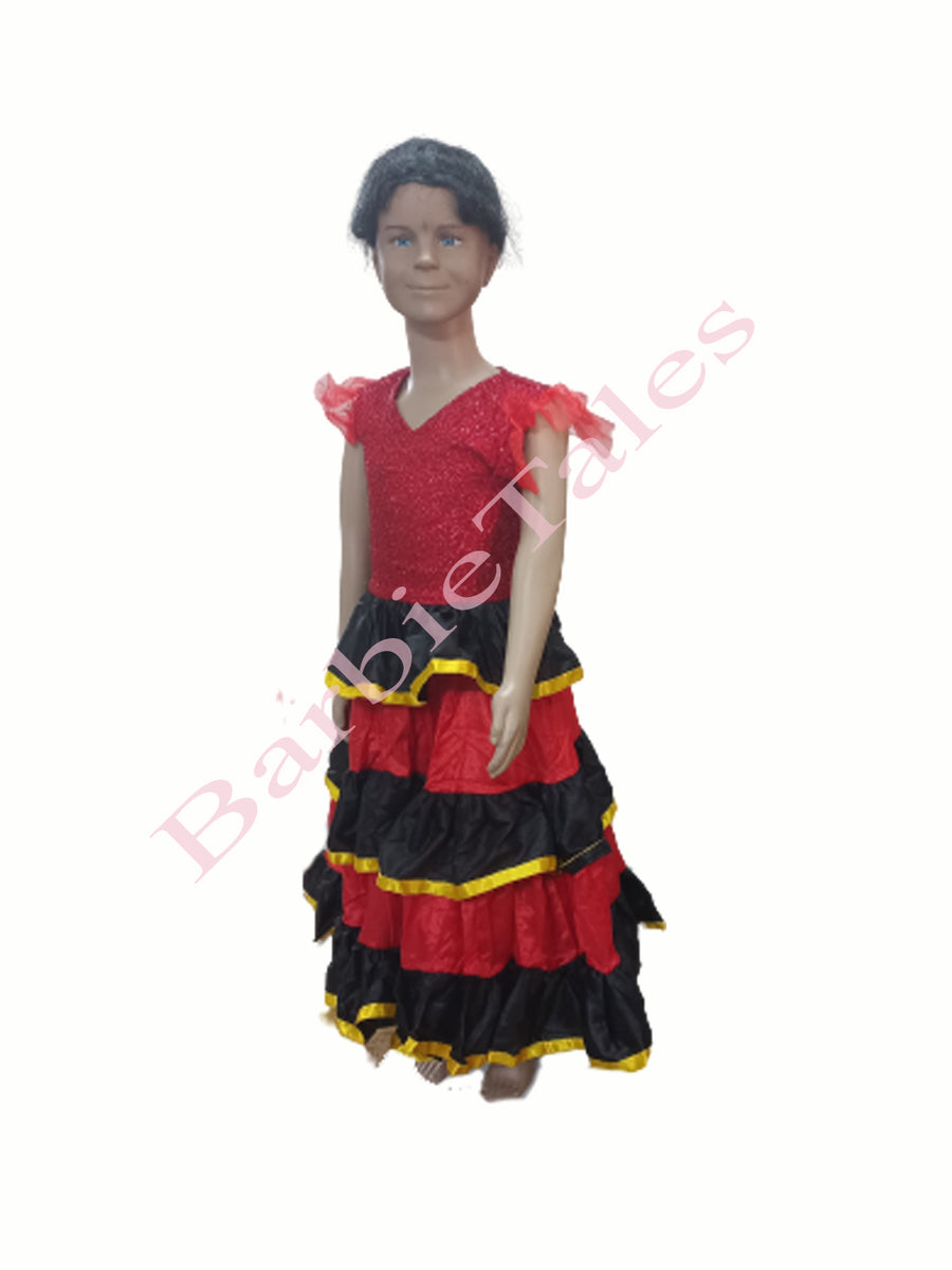 Flamingo Salsa Spanish Senorita  Girl Fancy Dress