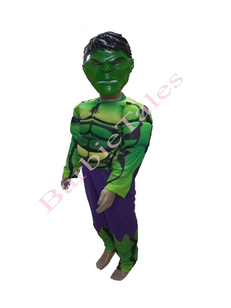 Hulk Avengers Superhero Kids Fancy Dress Costume With Mask | Muscular