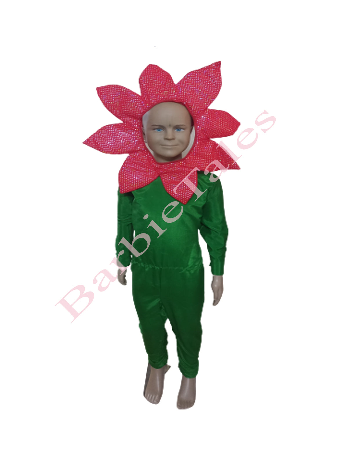 Red Polka Flower Kids Fancy Dress Costume