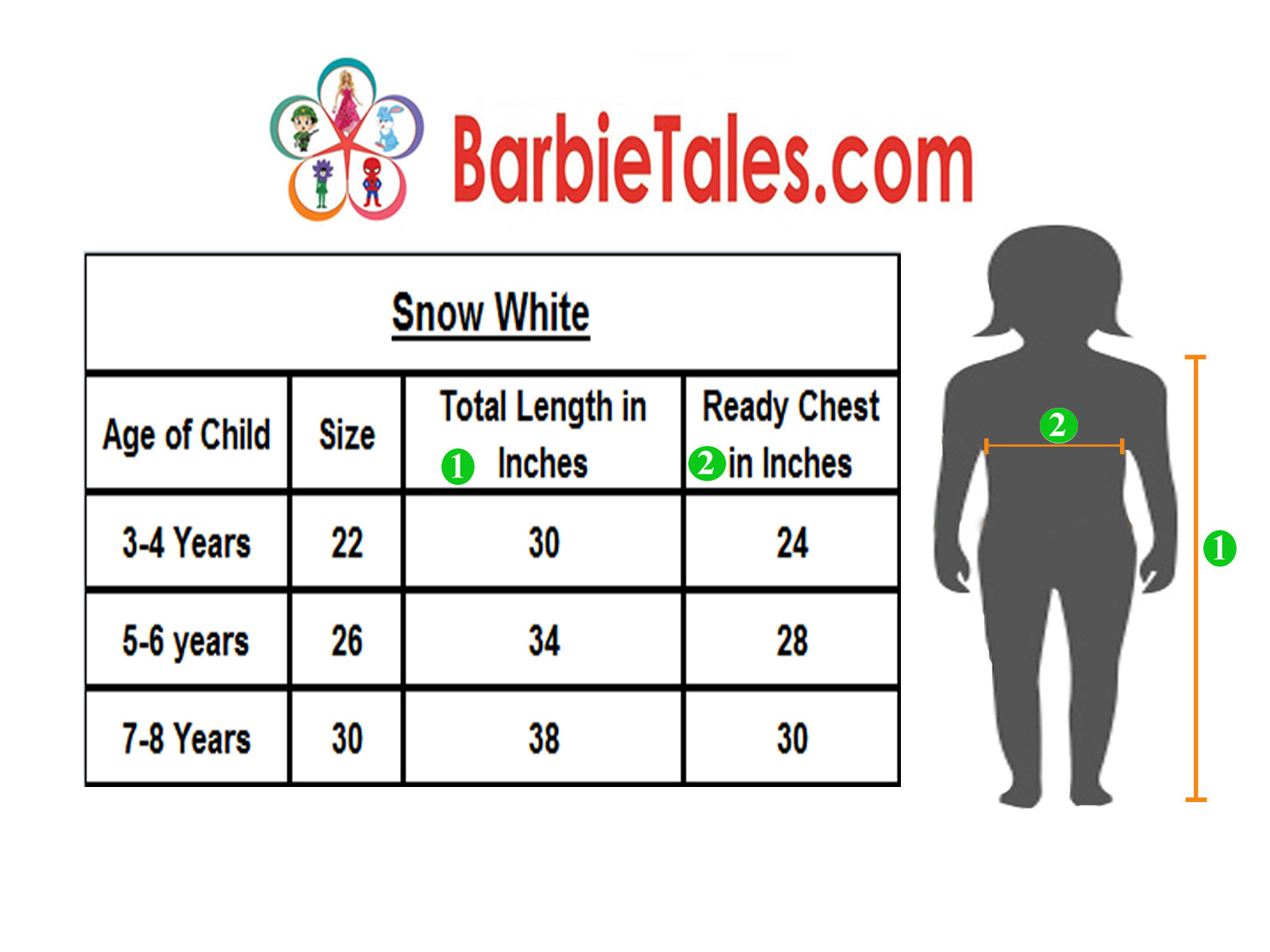 Snow White Fancy Dress Costume for Girls Costume