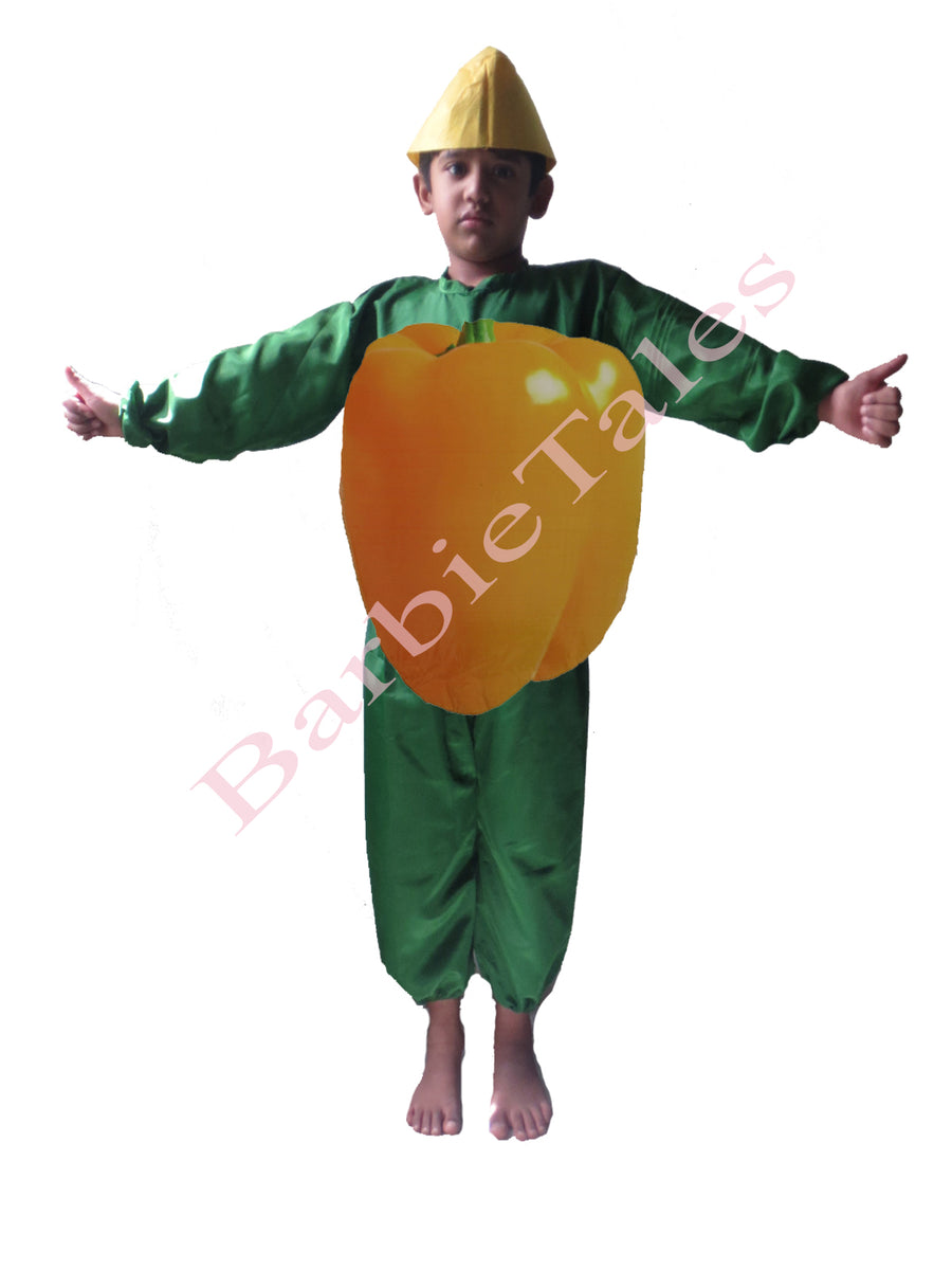 Capsicum Yellow Vegetable Kids Fancy Dress Costume