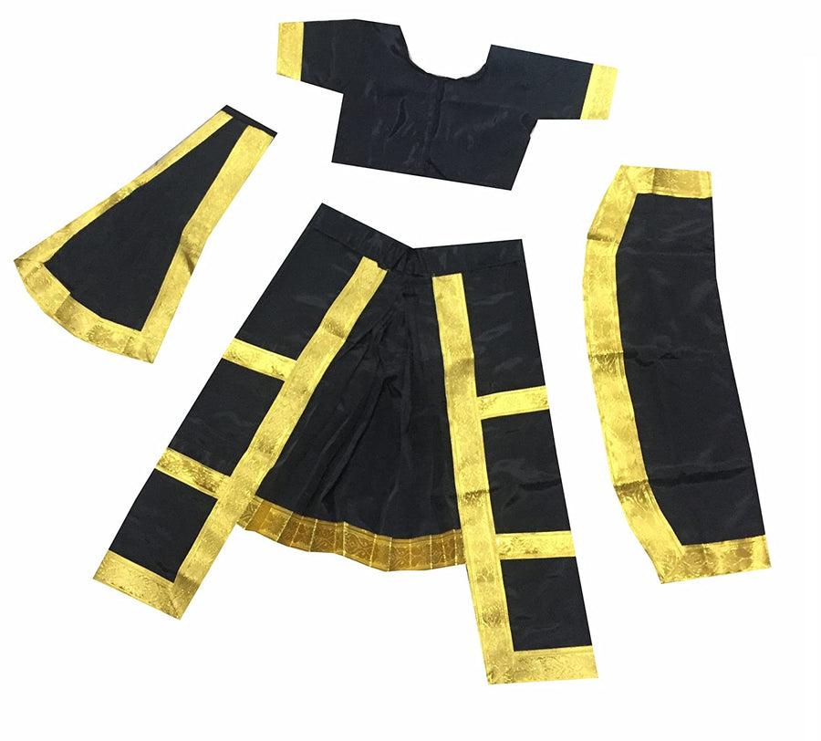 Bharatanatyam Indian Classical Dance Costume For Girls -Black