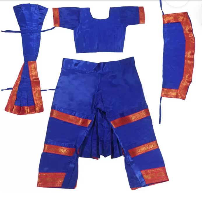 Bharatanatyam Indian Classical Dance Costume For Girls - Blue