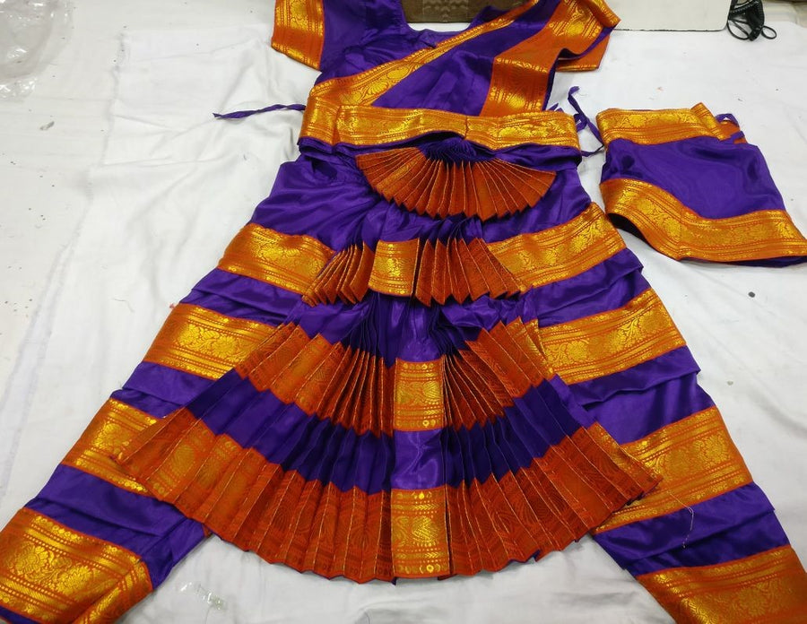 Bharatanatyam Indian Classical Dance Costume For Girls -Violet