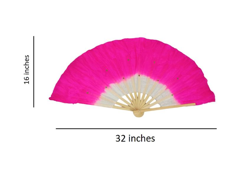 Japanese | Chinese  Silk Veil Assorted Pink Color Bamboo Fan For Adults and Kids