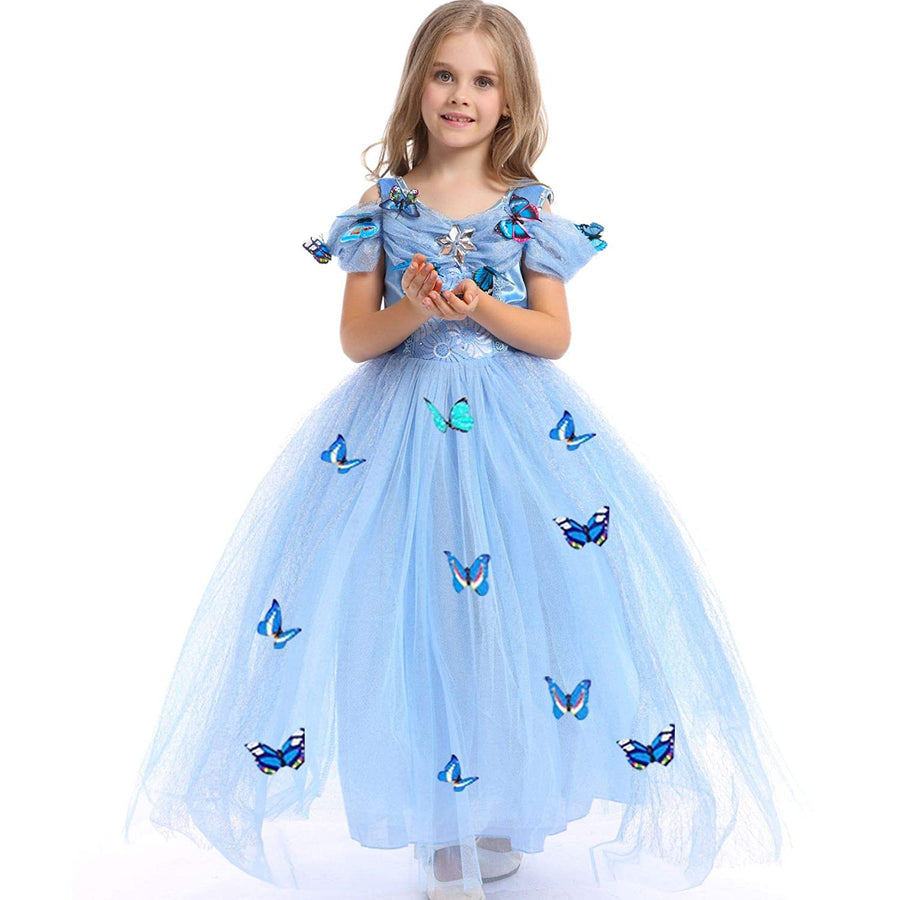 Cinderella Princess Butterfly Kids fancy Dress Costume