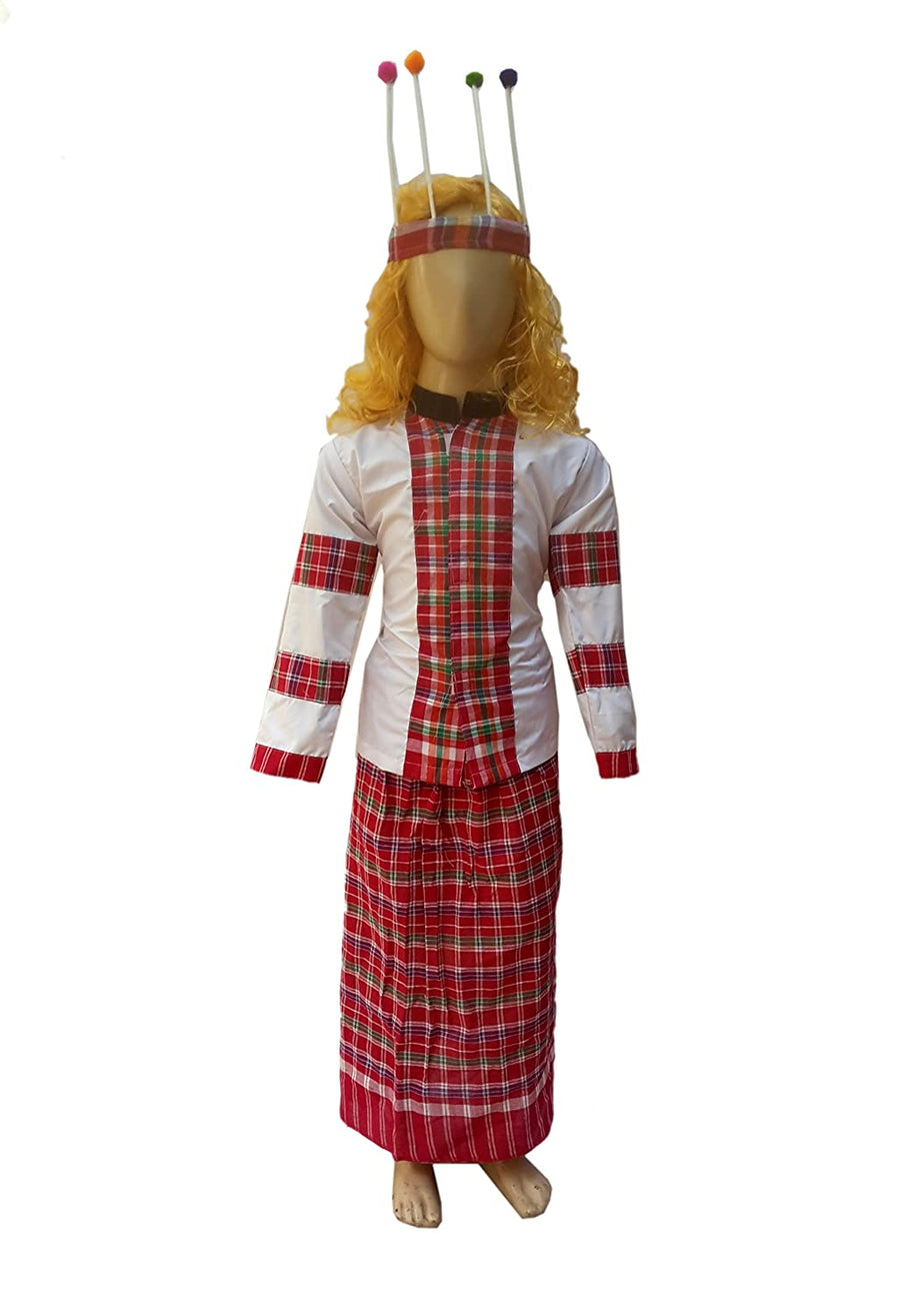 Mizoram Indian Eastern State Folk Costume for Boy or Girl